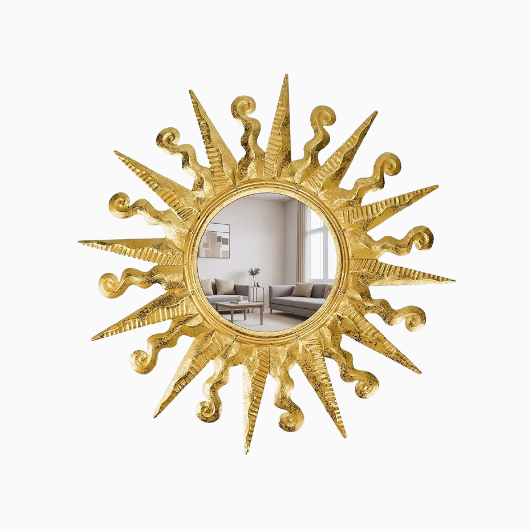 Golden Sun Wall Mirror Decorative 24 inch